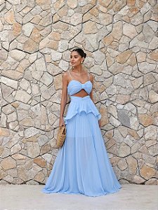 Vestido Longo Alças Finas Mykonos