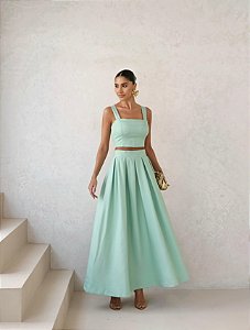 Conjunto de Saia Midi e Cropped Siena