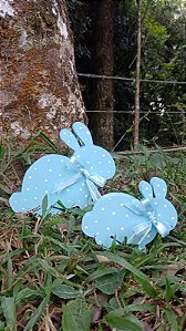 Duo de coelhos poá azul