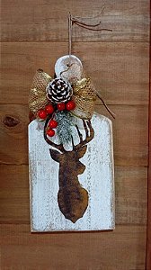 PLACA NATALINA CERVO DECORADA