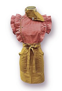 Conj Toffee Babado Xadrez Pink