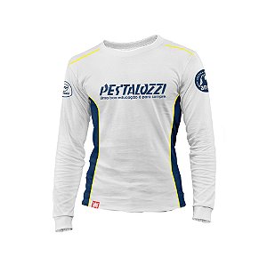 Camiseta Manga Longa Intantil Colégio Pestalozzi - Branca