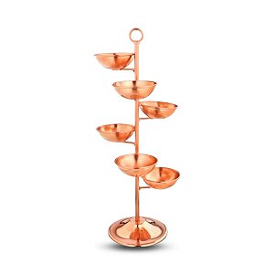 Suporte Fruteira De Cobre Puro Para Drinks Barman 6 Bowls