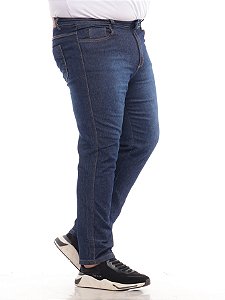 Calça Masculina Slim Plus Size - Jeans Médio Rajado
