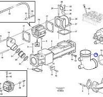 20459249 - 0425-4330 cotovelo saida da turbina VOLVO EC140BLC, EC140BLCM, LG6150E
