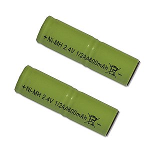 Kit Com 2 Baterias Recarregáveis NI-MH 2.4V 1/2AA600mAh