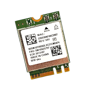 Placa Wireless Wi-Fi 6 Realtek RTL8852AE M.2 Bluetooth 5.2