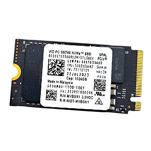 SSD NVMe M.2 2242 1TB Western Digital PCIe Gen4 x4 SN740 Preto