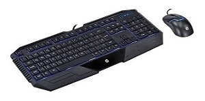 Kit Teclado E Mouse Hp Usb Gamer Gk1100 Preto - Preto