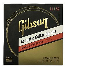 Encordoamento Gibson Violão Aço 011 052 Utra -light Gauge