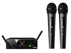 Microfone Akg Wms40 Mini Dual Vocal Instrument Set Dinâmico Cardioide