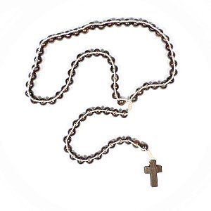 Terço Mil Ave Marias Madeira Marrom Fio Duplo