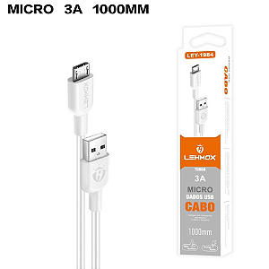 Cabo de Dados Micro USB V8 3.1A Lehmox – Rápido e Durável