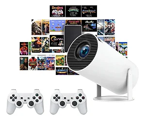 Kit Projetor e Game X10 Plus – Projetor Portátil com Jogos Clássicos Integrados