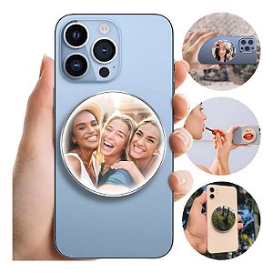 Espelho Selfie Magnético para Celular – Fotos com Câmera Traseira e Vlogs Profissionais