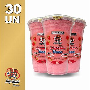 Algodão Doce Pote Grande Morango 45g 30 un