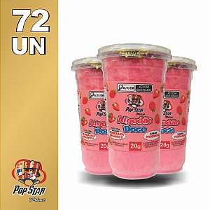 Algodão Doce Pote Pequeno Morango 20g 72 un