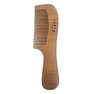 Pente de Madeira Antiestático Massageador Cabelo e Barba