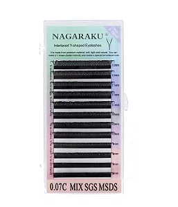 Cílios Nagaraku Y Volume Brasileiro 0.07C Mix 8-14mm