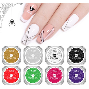 Gel Spider Teia de Aranha Decoração de Unhas Gel Led UV Desenho Cores Unhas