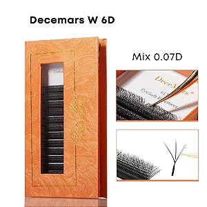 Cílios Decemars 6D W Volume Brasileiro Egípcio Mix 0.07D Mix 8 ao 14mm