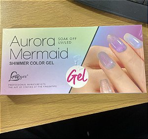 Kit ¨Aurora Mermaid Shimmer Color Gel - Love yes soak off uv/led