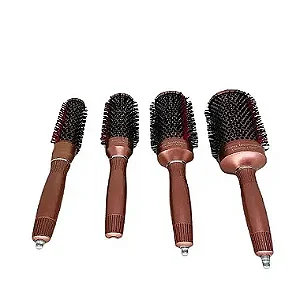 Kit 4 Escovas Profissionais Vazadas Térmicas em Metal Rose (N°25;n°32;N°43;N°53)