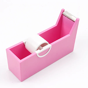 Suporte Cortador De Fita Micropore Transpore Dispenser Cor Rosa