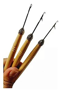 Kit 3 Agulhas P/ Microlink Cabo De Madeira Mega Hair Oferta