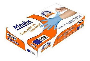 LUVA NITRILICA S/PO AZUL MEDIX