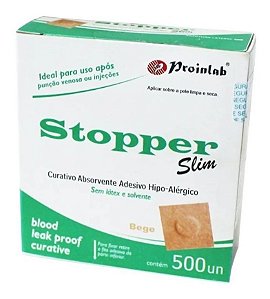 Stopper Slim Curativo Redondo Bege C/500