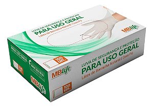 LUVA LATEX NAO SAUDE 100UN MBLIFE TAM P