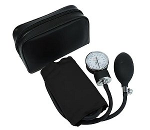 Esfigmomanometro em nylon preto c/ velcro S/esteto C/man Com selo