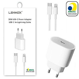 CARREGADOR COM CABO LEHMOX LE-357-3 USB-C IPHONE 25W