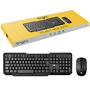 COMBO TECLADO E MOUSE SEM FIO SLIM 2 BRIGHT