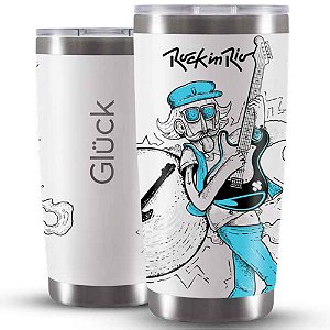 Copo Térmico Para Cerveja Lucky 591ml Inox Black - Gluck