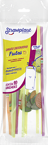 Pacote Canudo Frutas Flex Misto Sache 10 Unidades 6MM