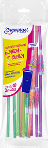 Pacote Canudo Guarda Chuva Flex Misto Sache 10 Unidades 6MM PP