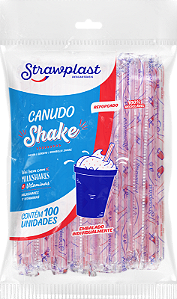 Pacote Canudo Shake Vermelho Sache 100 Unidades 8MM PP