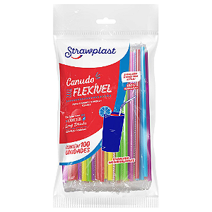 Pacote Canudo Flexível Sachê 6mm - Escolha a Cor