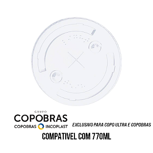 Pacote Tampa Ultra Copobras 770ml Reta com Furo 50 un