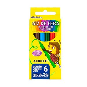 Giz de Cera Acrilex 6 Cores