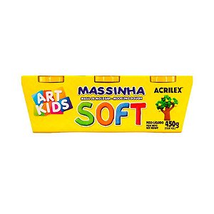 Massinha de Modelar Acrilex Soft Com 3 Potes