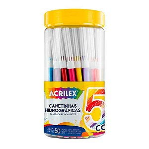 Canetinha Hidrográfica Acrilex 50 Cores