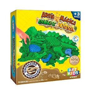 Kit Areia Mágica Acrilex Estegossauro 400g