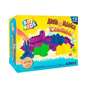 Kit Areia Mágica Acrilex Castelos 400g