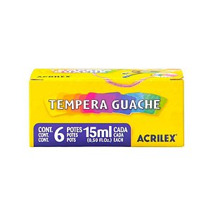 Tempera Guache Acrilex 6 Cores 15ml