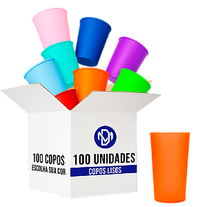 Kit 100 Copos Eco Liso 400ml - Cores Sortidas
