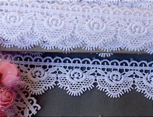 GP029 - 2,60cm x 13,70m | Renda Guipure 100% Poliéster Branco