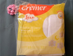Fralda De Pano OMBRO Luxo Branca Cremer  - Pacotão C/ 15 Unds